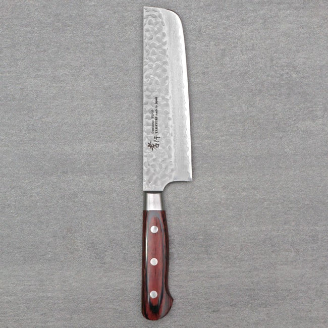 SAKAI TAKAYUKI 33-Layer Damascus Hammered Nakiri 160mm