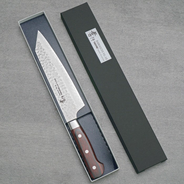 Pisau Jepang SAKAI TAKAYUKI 33-Layer Damascus VG10 Hammered Kengata 190mm