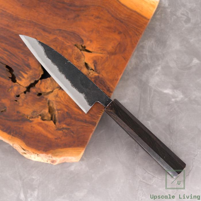 Japanese Artisan Knife Hatsukokoro Sumi AO#2 Kurouchi Petty 120mm