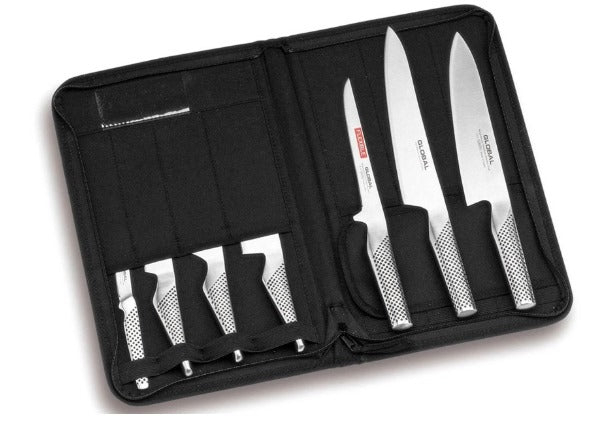 Pisau Jepang Gift Set of 7 Japanese Knife GLOBAL 7 Pisau Dan Tas Set