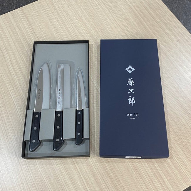 Pisau Dapur Jepang Tojiro Gift Set 3pcs TBS-300 Santoku 170mm Nakiri 165mm and Petty 135mm