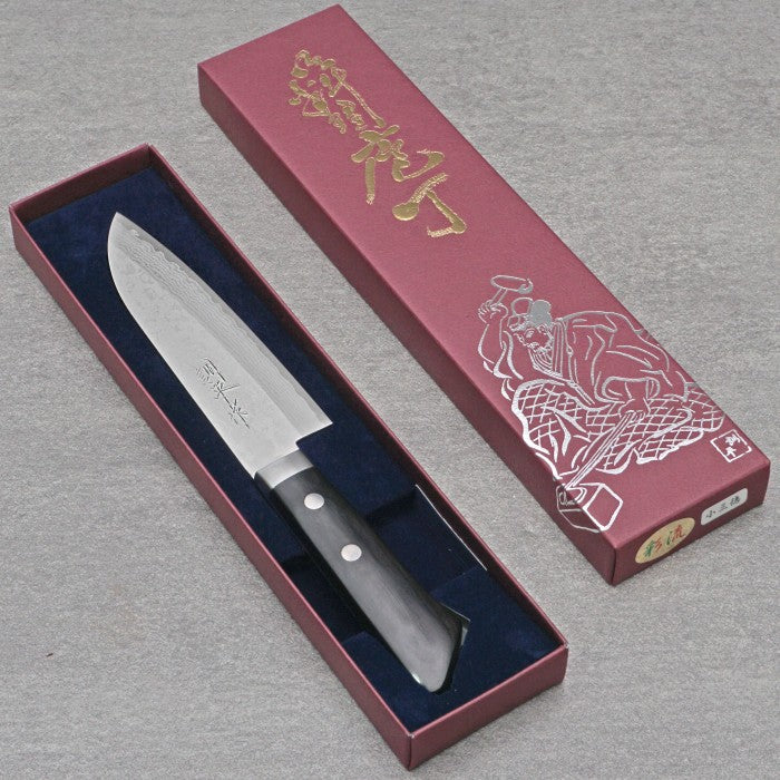 Japanese Knife Masutani Hamono Sairyu VG10 Damascus Ko Santoku 130mm