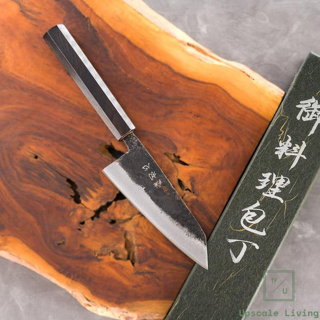 Japanese Artisan Knife Hatsukokoro Kurogane AO#2 Kurouchi Ko Bunka 120mm