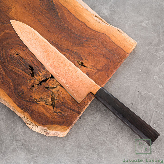 Pisau Dapur Jepang Hatsukokoro Ryuhyo Brown coating SG2 Damascus Gyuto210mm