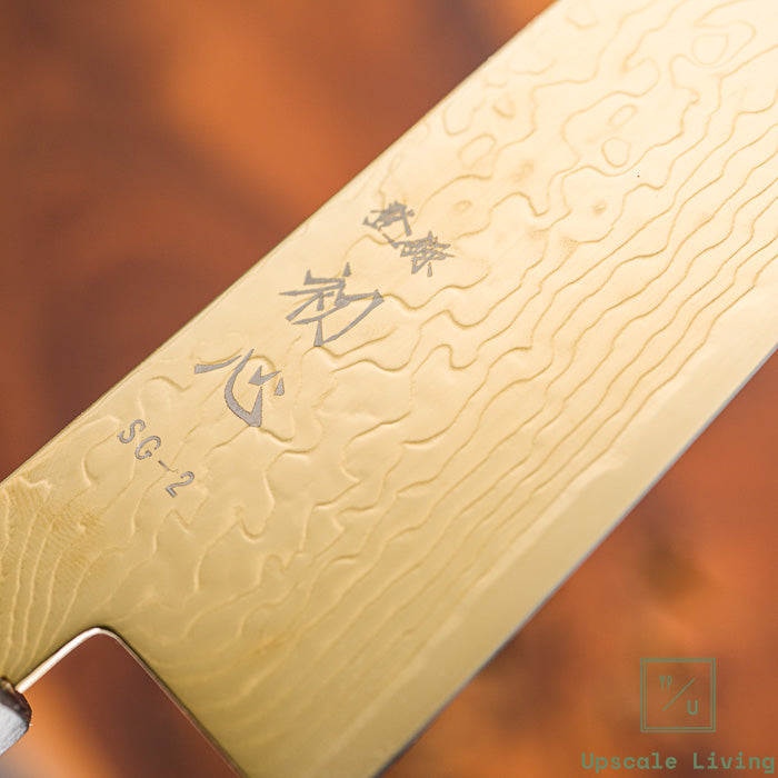 Hatsukokoro Ryuhyo Gold coating  SG2 Damascus Bunka 180mm