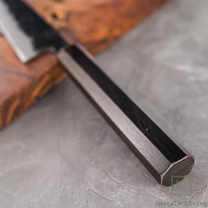 Japanese Artisan Knife Hatsukokoro Sumi AO#2 Kurouchi Petty 120mm