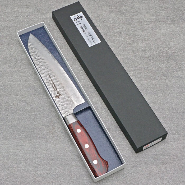 SAKAI TAKAYUKI 33-Layer Damascus Hammered Santoku 180mm