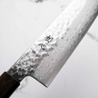 Pisau Dapur Jepang Hatsukokoro Hayabusa VG10 Damascus Tsuchime Santoku180mm