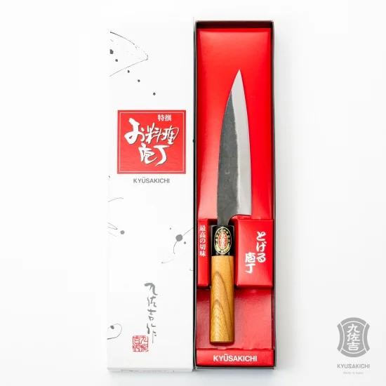 Yoshida Hamono Zelkova Handle Ajikiri Knife Aogami #2 145 mm