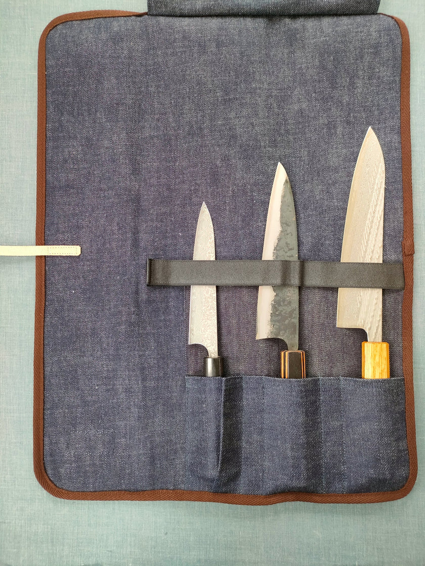 Shibata Takayuki Knife Roll Checked S 3 SLOTS