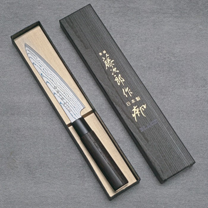 Japanese Knife TOJIRO Shippu Black DP Damascus Steel Petty 130mm