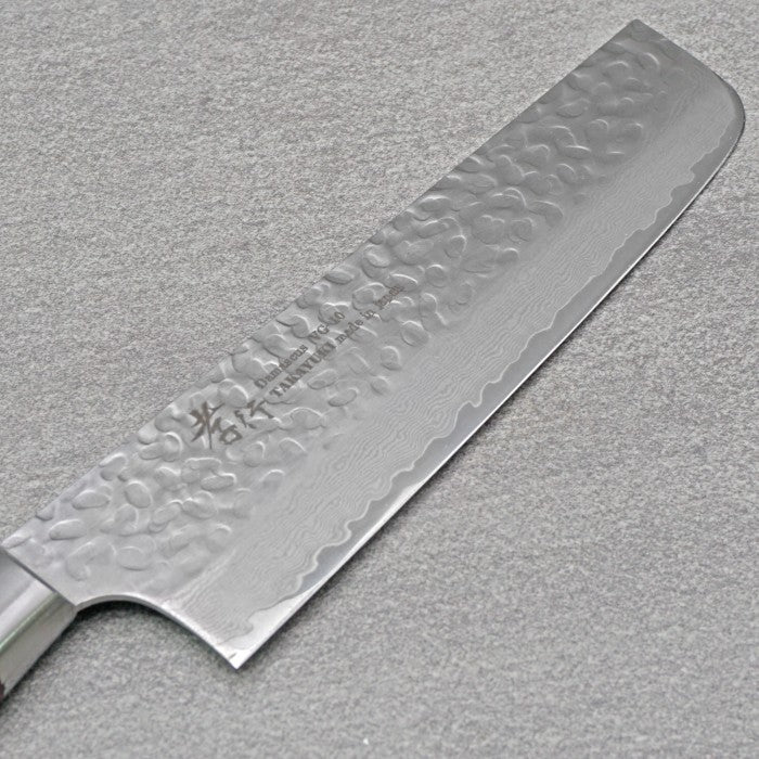 SAKAI TAKAYUKI 33-Layer Damascus Hammered Nakiri 160mm