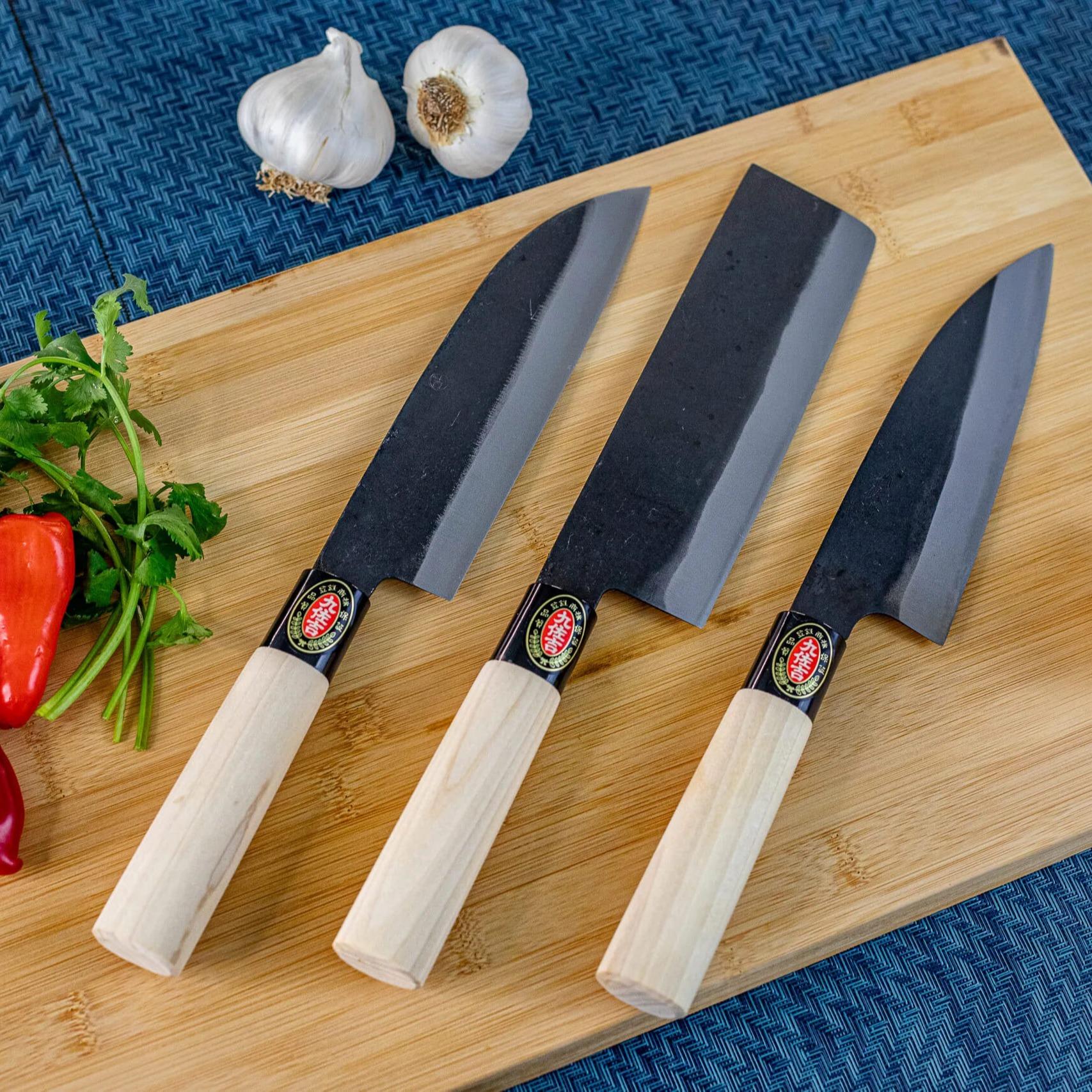 Japanese Knife Yoshida Hamono Zelkova Handle Nakiri Knife Aogami #2 165 mm