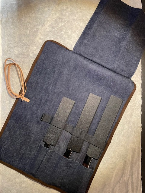 Shibata Takayuki Knife Roll Denim S 3 SLOTS