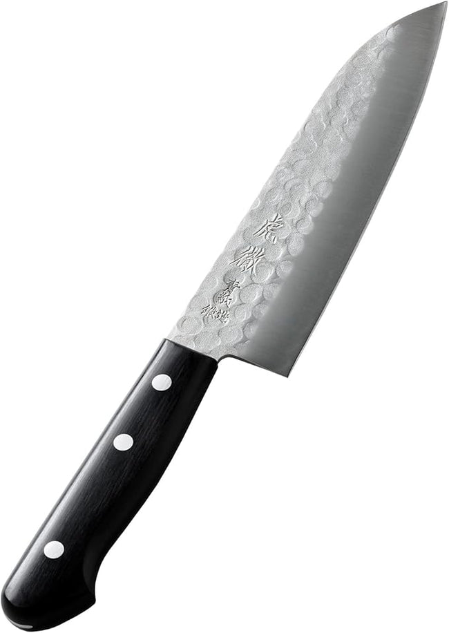 Pisau Dapur Jepang Yasuda hamono Kotetsu AO#2 Clad Nashiji Santoku 165mm (Bolsterless design)