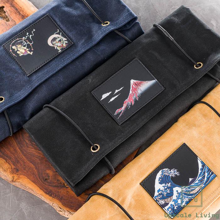 Canvas Knife Bag Roll Case Hatsukokoro 5 Slot