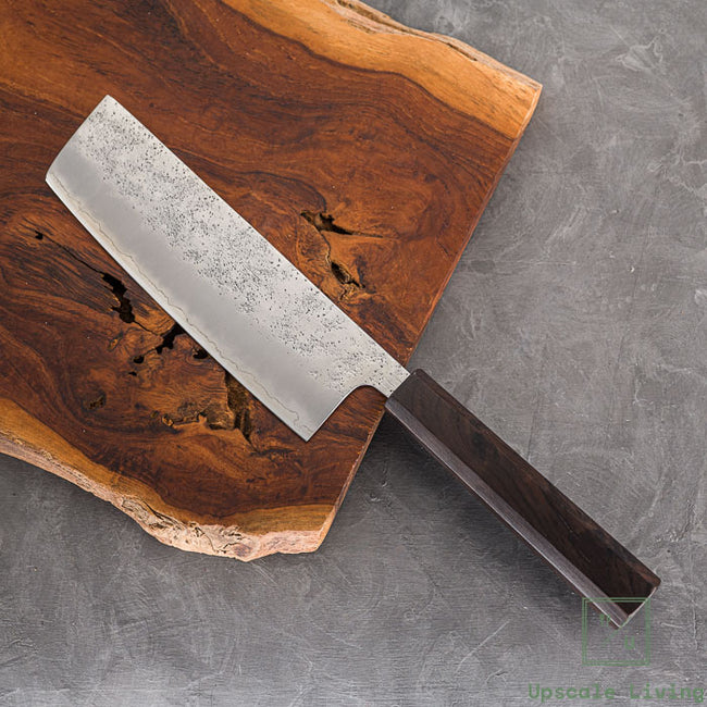 Pisau Dapur Jepang Hatsukokoro Ginrei Silver#3-Layer Nashiji Nakiri