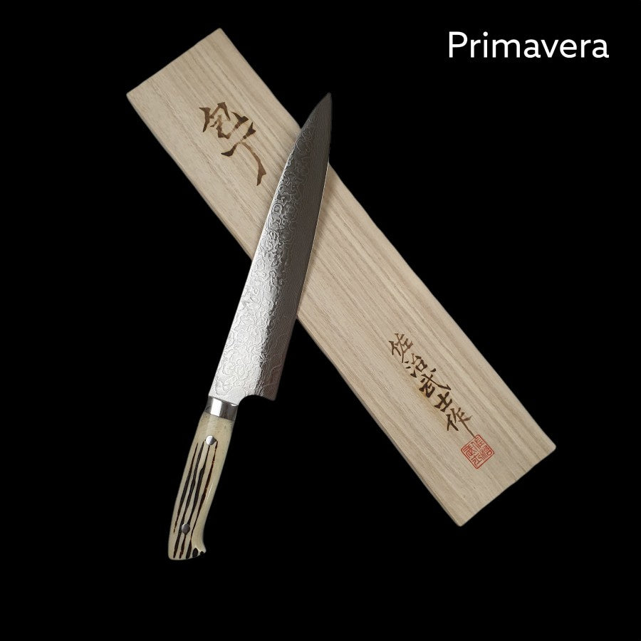 Takeshi Saji Diamond Finish R2 Gyuto 240mm Deer Horn Handle Pisau