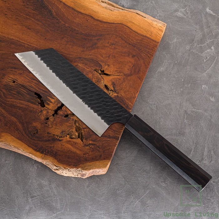 Pisau Dapur Jepang Nigara Hamono SG2 Kurouchi Tsuchime Kiritsuke Nakiri 180mm