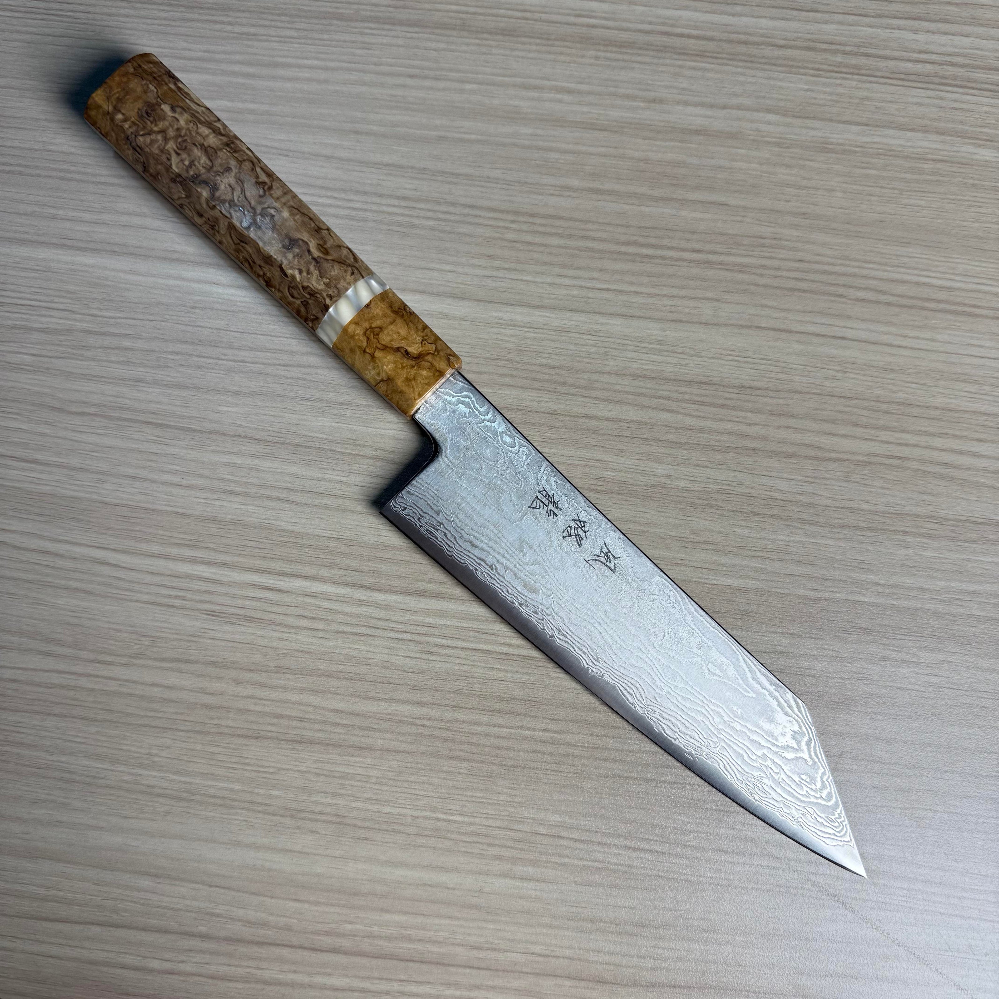 Pisau Dapur Jepang Ryusen Fukakuryu KAI ATS314 Damascus WA Bunka 170mm