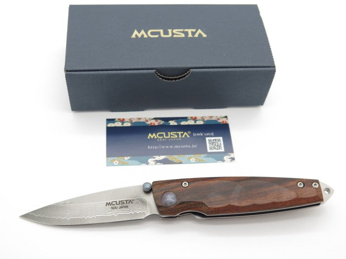 EDC Japanese Folding Knife MCUSTA VG10 Damascus Tsuchi Ironwood 110mm MC-077DI