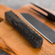 Steak Knife Fork Set AUS8 Yoshida Hamono Black Plain With Stone Knife Rest