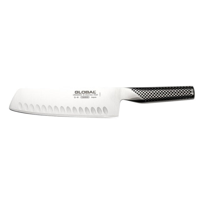 GLOBAL G-81 Vegetable Knife Nakiri Fluted 180mm Japan