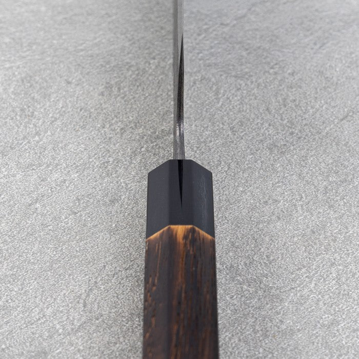 Japanese Knife Mutsumi Hinoura Shirogami#2 SS Kuro-Nashiji Bunka 180mm