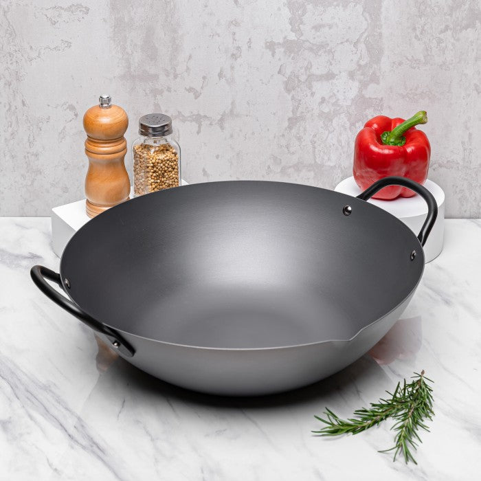 YOSHIKAWA Carbon Steel Canton Wok COOK-PAL 30cm