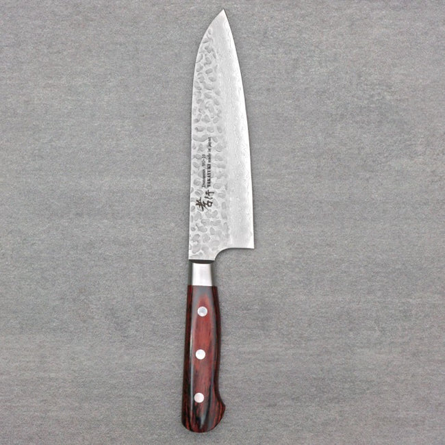 SAKAI TAKAYUKI 33-Layer Damascus Hammered Santoku 180mm