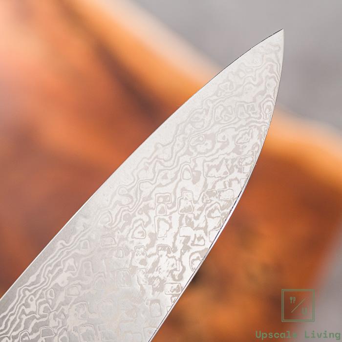 Hatsukokoro Ginga ATS-34 Steel Nickel Damascus Stag Horn Handle Gyuto 210mm