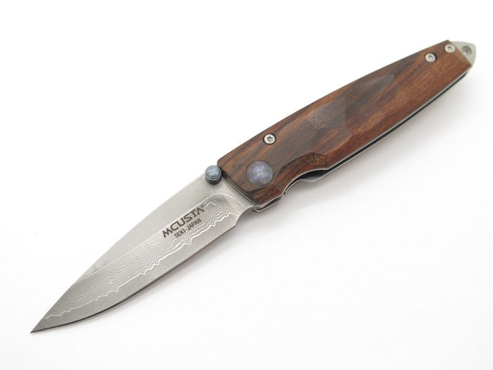 EDC Japanese Folding Knife MCUSTA VG10 Damascus Tsuchi Ironwood 110mm MC-077DI