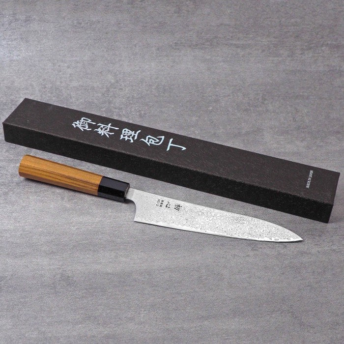 Hatsukokoro Saihyo SG2 Damascus Gyuto 210mm Oct. Teak