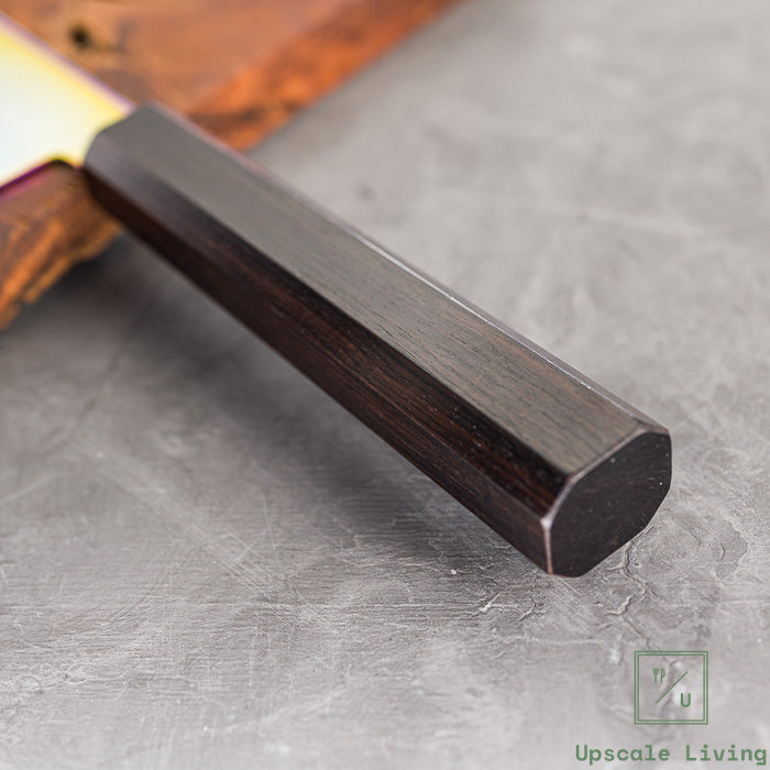 Pisau Da[ur Jepang Hatsukokoro Ryuhyo Rainbow Coating SG2 Damascus  Gyuto210mm