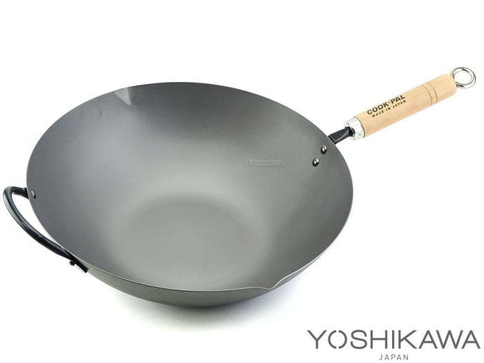 YOSHIKAWA Carbon Steel Beijing Wok COOK-PAL 36cm
