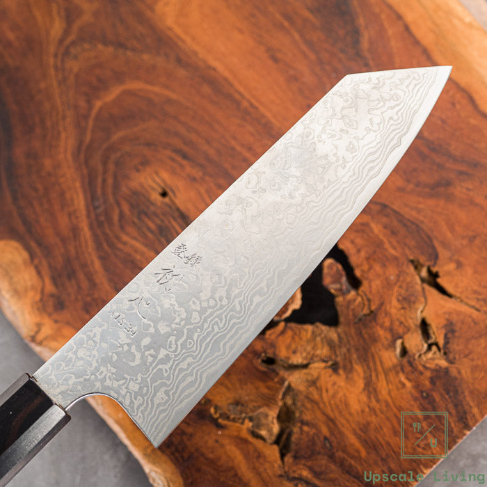 Pisau Dapur Jepang Hatsukokoro Ginga ATS-34 steel Nickel Damascus Bunka170mm