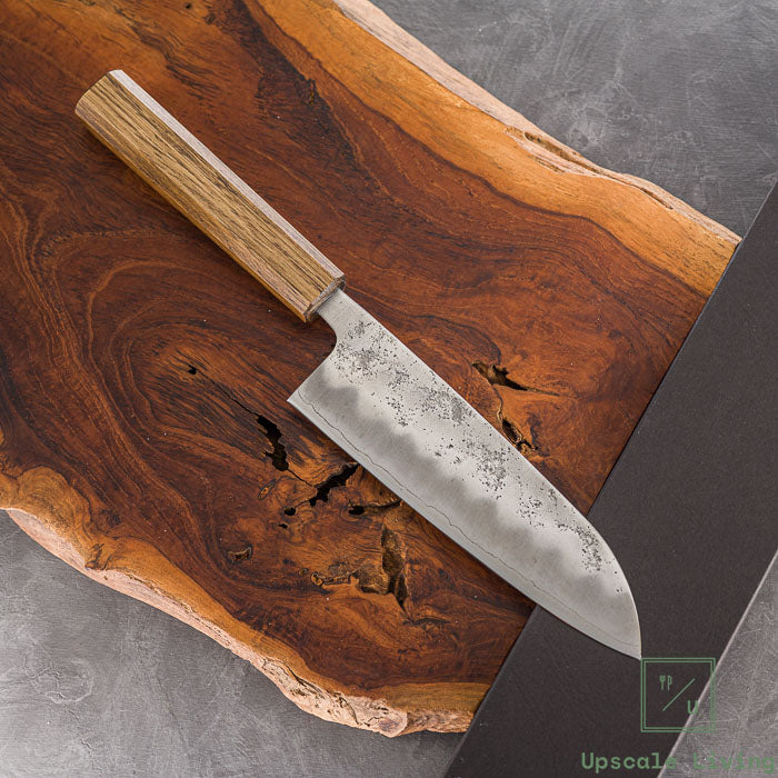 Pisau Dapur Jepang OUL Silver#3 Nashiji Santoku 165mm