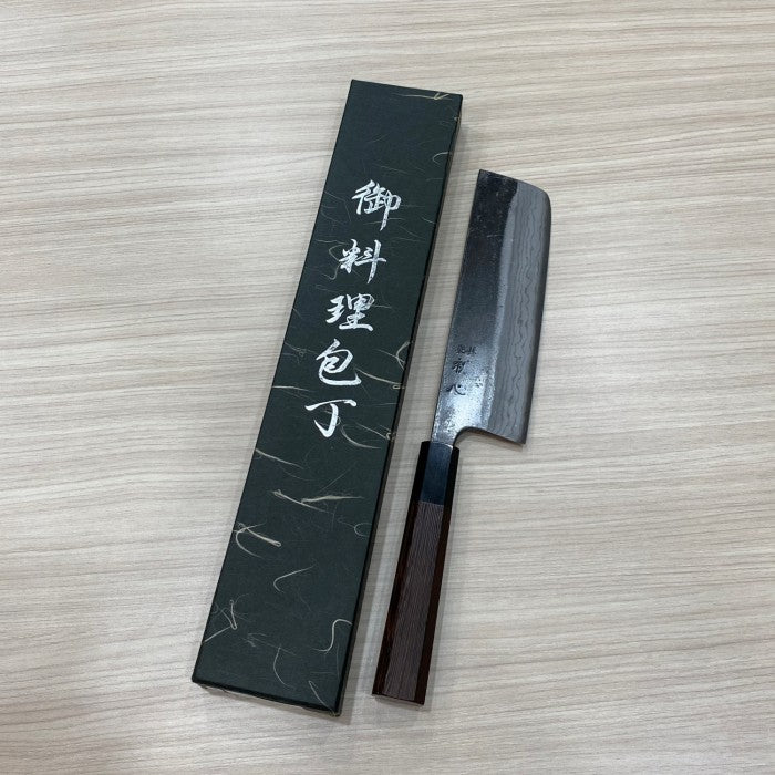 Japanese Knife Hatsukoro Kumokage Aogami #2 Kurouchi Damascus Nakiri 165mm