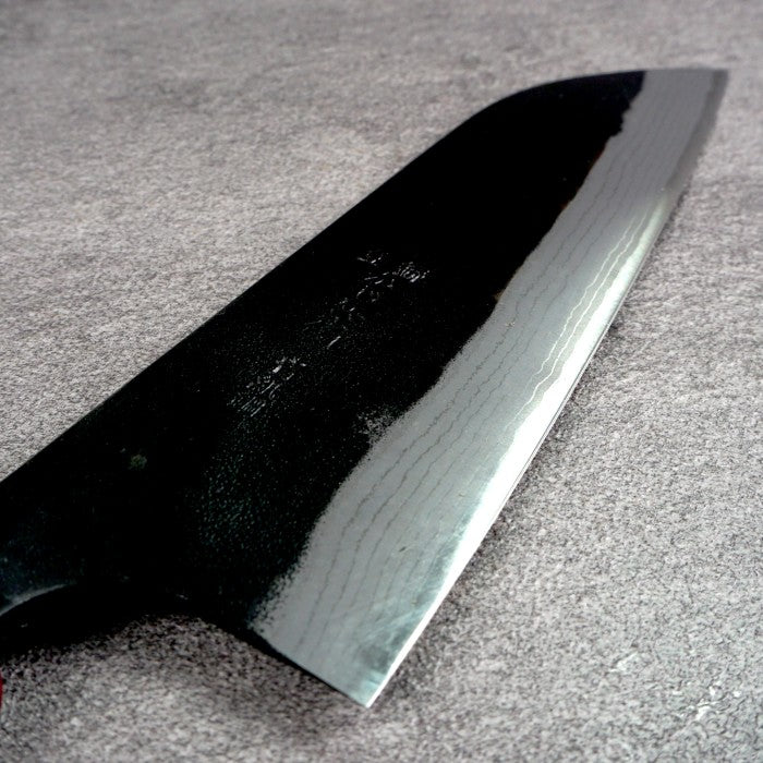 Kajibee Damascus Aogami #2 Kurouchi Santoku 165mm