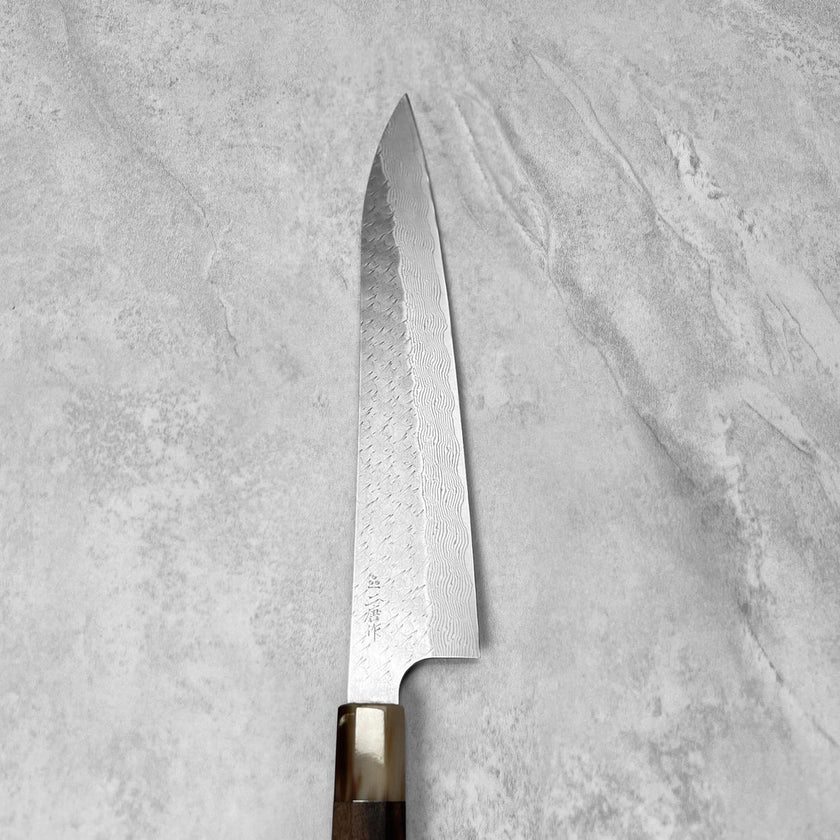 Pisau Dapur Jepang Nigara Hamono SG Strix  Tsuchime Damascus Sujihiki 270mm