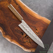 Pisau Dapur Jepang OUL Ginsan Silver#3 Nashiji  Gyuto 210mm Black Oak Handle