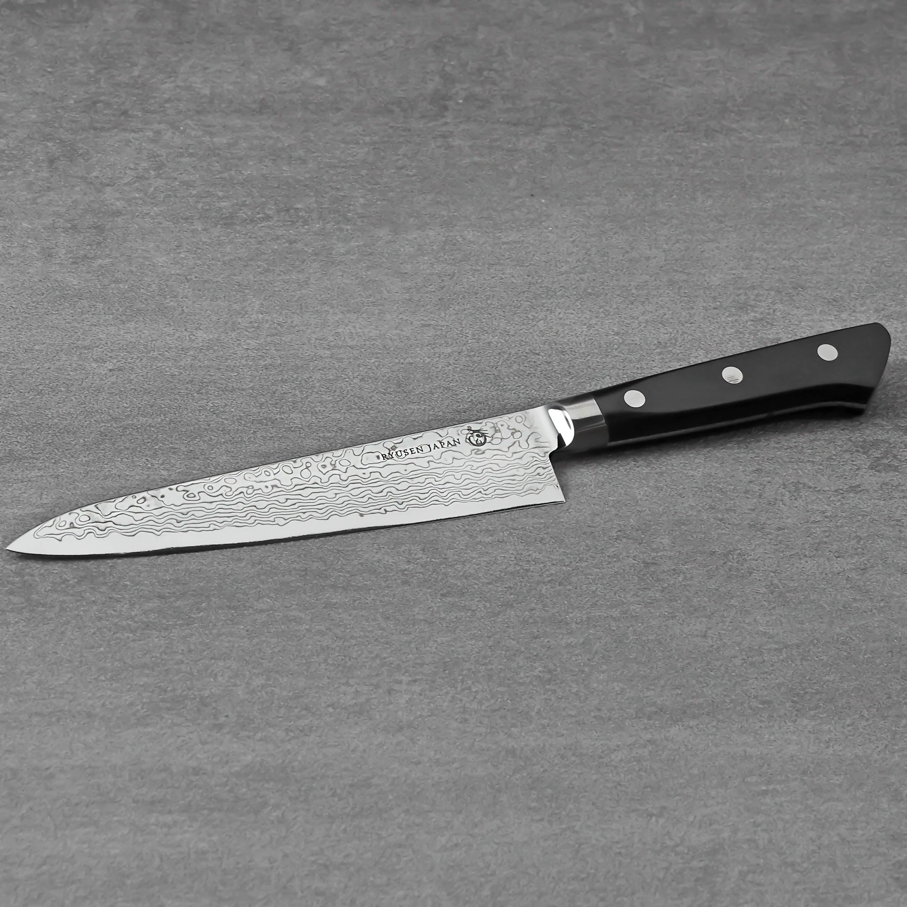 Pisau Dapur Jepang Ryusen Bonten Unryu VG10 Damascus Petty 150mm