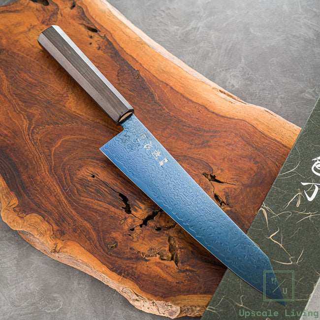 Hatsukokoro Ryuhyo Blue coating SG2 Damascus Kiritsuke Gyuto 240mm