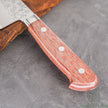 Pisau Dapur Jepang Takamura Chromax Tsuchime Santoku 170mm Brown Handle