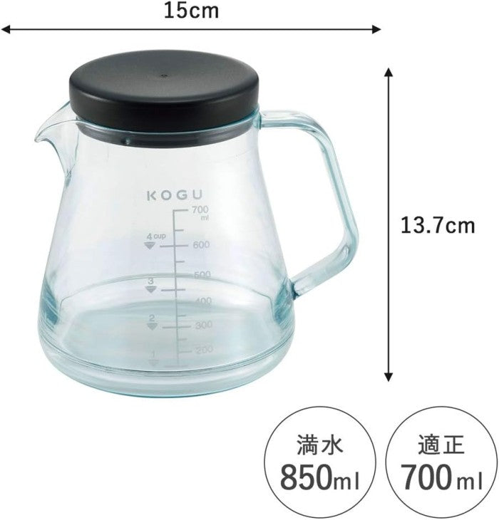 Teko Kopi KOGU Unbreakable Server 700ml Made in Tsubame - Japan