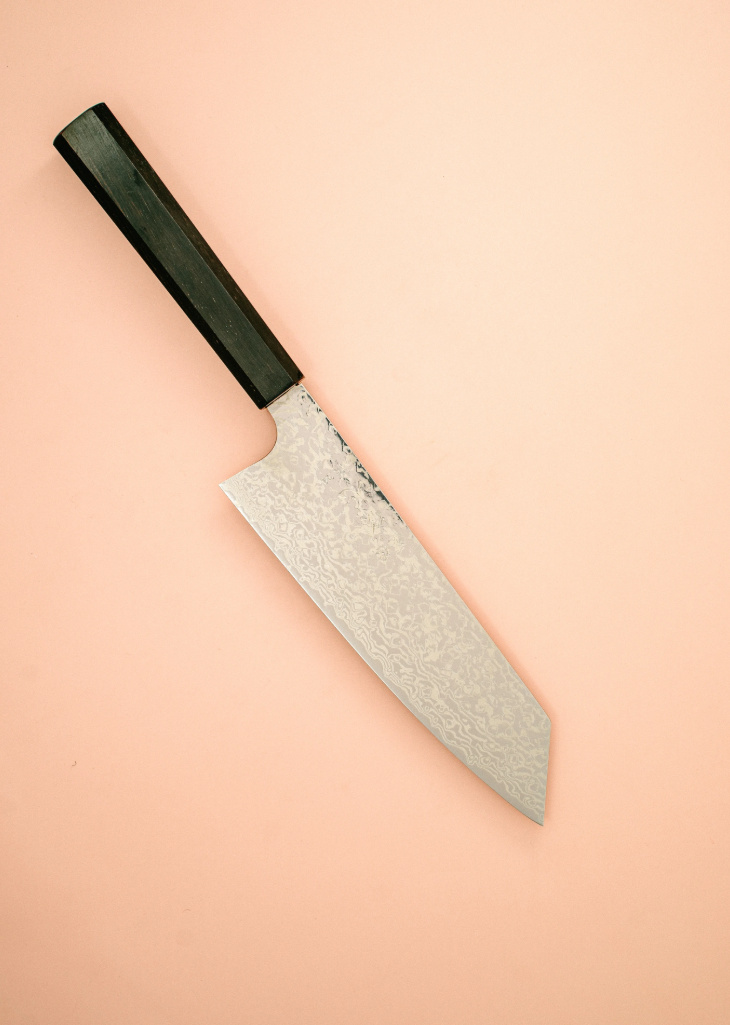 Pisau Dapur Jepang Hatsukokoro Ginga ATS-34 steel Nickel Damascus Bunka170mm
