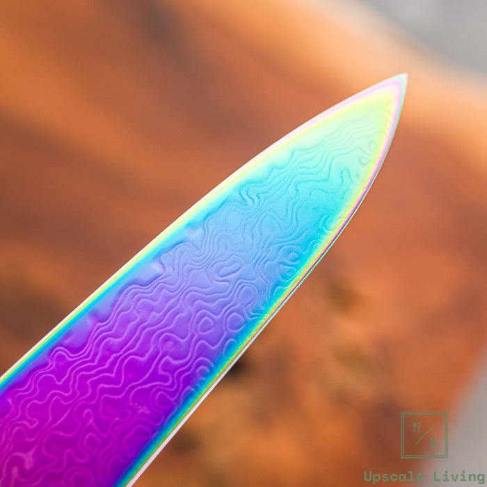 Pisau Dapur Jepang Hatsukokoro Ryuhyo rainbow coating SG2 Damascus Petty150mm