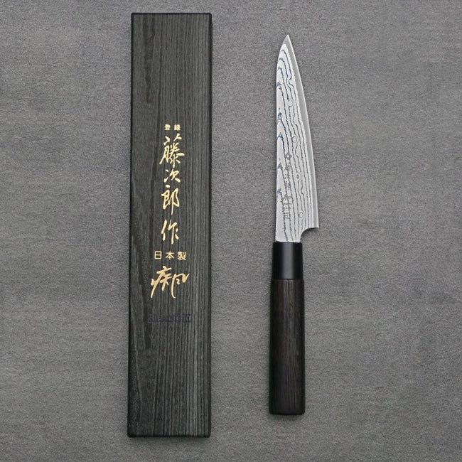 Japanese Knife TOJIRO Shippu Black DP Damascus Steel Petty 130mm