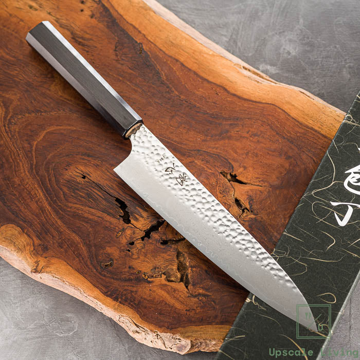 Pisau Dapur Jepang Hatsukokoro Taka VG-10 Tsuchime Damascus Gyuto 210mm