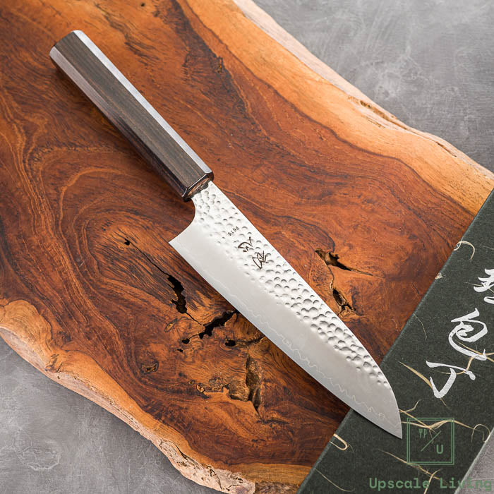 Pisau Dapur Jepang Hatsukokoro Hayabusa VG10 Tsuchime 3Layer Santoku 180mm